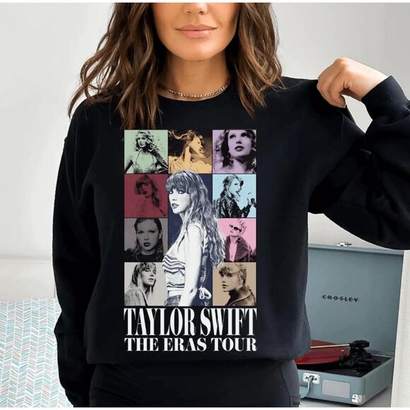 Taylor Swift The Eras Tour 2024 Official Black Pullover Sweatshirt Large - Picture 1 of 9